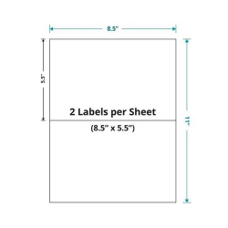 8.5” x 5.5” Laser or Inkjet Printer Labels Compatible to Avery 5126 (200 Labels Per Pack)