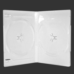 14mm White Standard Double DVD Case