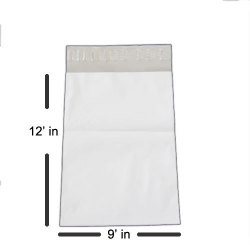 Premium 9 x 12" White Poly Mailer - 2.5 mils Thickness