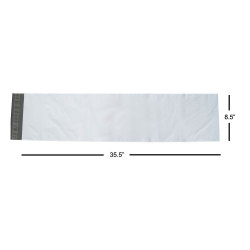 Premium 8.5 x 35.5 Inches White Poly Mailer -   2.5 MIL Thickness