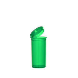 19 dram Child Resistant Pop Top Bottle (Transparent Green)