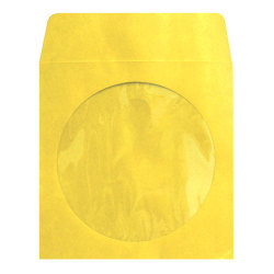 Yellow CD/DVD Sleeves with Clear Window