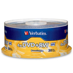 4X DVD+RW Rewritable Media in Cake Box