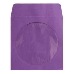 Purple CD DVD Paper Sleeves with Clear Window