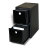 Black Faux Leather 2-Drawer Filling Storage 200 Disc Capacity Included Sleeves